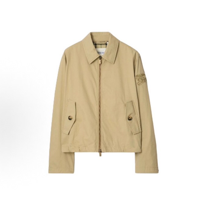 burberry ekd embroidered gabardine harrington jacket